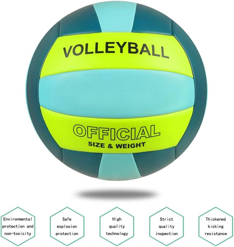 PECOGO Volleyball Size 5 PU Leather Soft Indoor Outdoor Volleyballs Sports Training Game Play Ball for Beginner, Teenager, Adult, 8.2 - Image 3